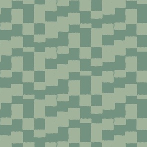 eroded checkerboard check sage green and soft olive | medium