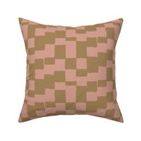 eroded checkerboard check rich oak and terracotta | medium