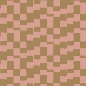 eroded checkerboard check rich oak and terracotta | medium