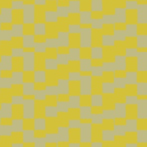 eroded checkerboard check citrine and olive gray | medium
