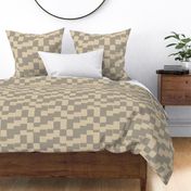 eroded checkerboard check taupe and linen | large