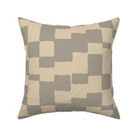 eroded checkerboard check taupe and linen | large