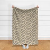 eroded checkerboard check taupe and linen | large