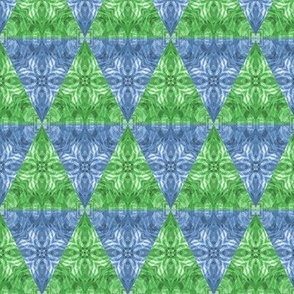 triangle patchwork - green blue pattern