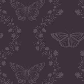 Butterfly dark academia moody purple - large scale