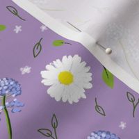 Garden Flowers –Small Print; Purple