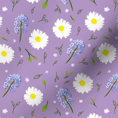 Garden Flowers –Small Print; Purple