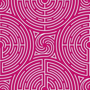 labyrinth and spiral in white and pink