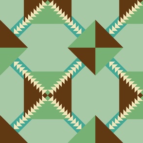 QUILT DESIGN 4 - CHEATER QUILT COLLECTION (GREEN)
