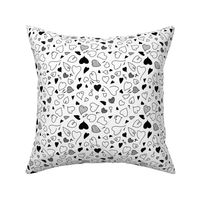 Small black and white Valentine's Day - FABRIC