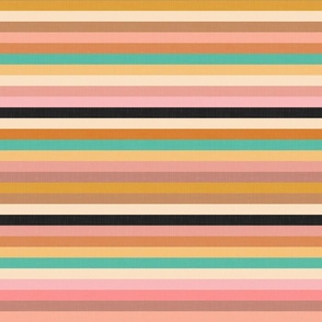 Geometric Shapes - Horizontal Stripes No.002 - Cozy, Vintage, Summery Shades / Large