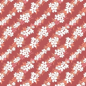Tropical Floral Wine Red