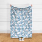 Goose Easter Spring fabric wallpaper large scale blue