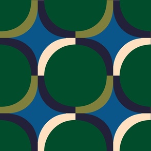 Abstract geometric tile in dark green colours in big scale