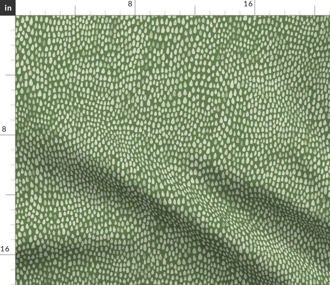(M) Raindrops leaf green