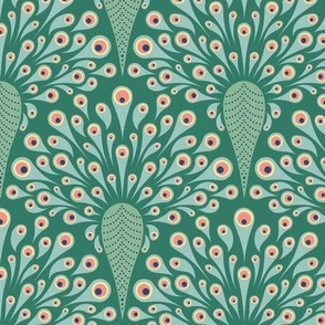 Abstract Peacock - Green - Medium