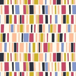 Colorful Hand-Drawn Peach Fuzz Stripes - Geometric Modernism - Medium Scale