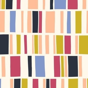 Colorful Hand-Drawn Peach Fuzz Stripes - Geometric Modernism - Large Scale