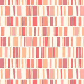 Hand-Drawn Peach Pink Stripes - Geometric Modernism - Medium Scale