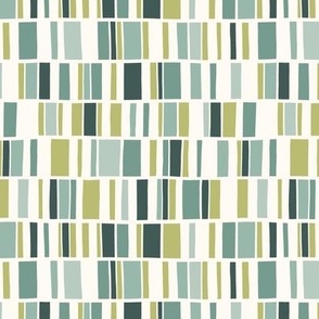 Hand-Drawn Sage Green Stripes - Geometric Modernism - Medium Scale