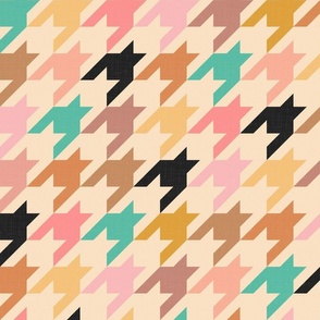 Geometric Shapes - Houndstooth Texture No.002 - Cozy, Vintage, Summery Shades / Large
