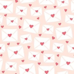Love letters with hearts in pink, Valentine’s Day