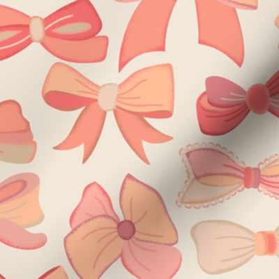 Cute Retro Bows - Pantone Peach Fuzz Palette