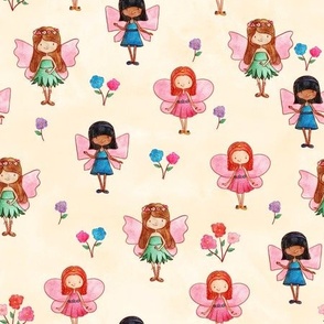 Watercolor Fairies and Flowers: a Cute and Sweet Design for Kids