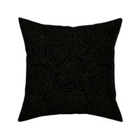 Black and Olive Green Stripes Wave Elevation Topographic Topo Map Pattern 