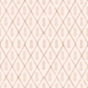 Amla Leaves - Peach / Neutral - Diamond Pattern