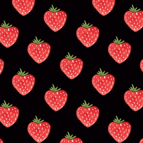 Simple and sweet strawberry pattern in red and black
