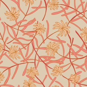sweet Sadie dahlias eggshell / apricot / salmon / peach / floral botanical design