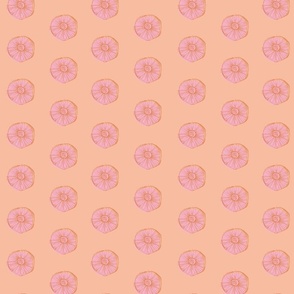 Mushroom Polka Dots // Coral & Pink // Colorway 3
