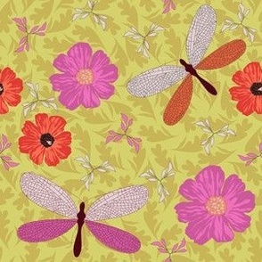 Small Dragonfly Floral Summer Vibe full of color and excitement