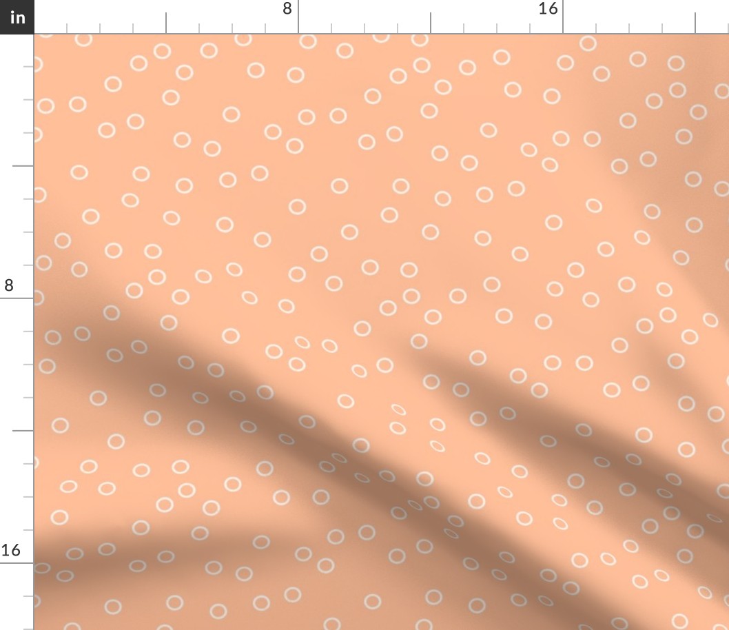 White Circles on Peach Fuzz background