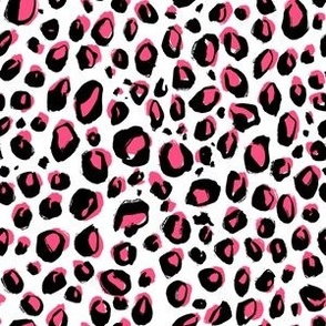 Cheetah Animal Print // fluorescent pink & black  // Colorway 4