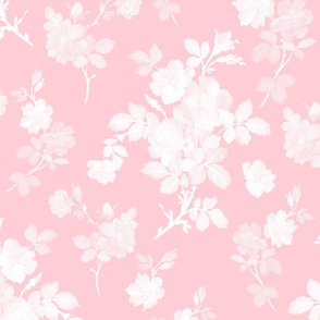 Elegant White Roses Pink Floral