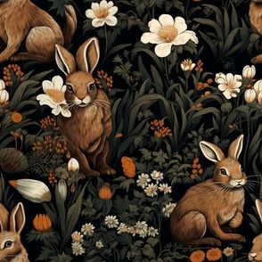 Forest full of hares