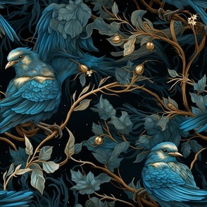 moody blue birds