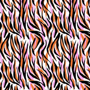 Zebra fever // black, pink & orange // colorway 1