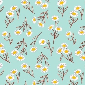 Retro Flower Garden | SM Scale | Duck Egg Blue