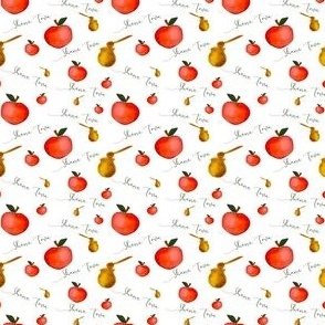 Shana Tova Apples and Honey, 2x2 repeat