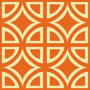 Retro Tile No. 1 in Tangy Orange