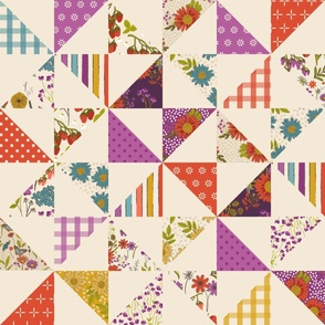 patchwork cheater quilt