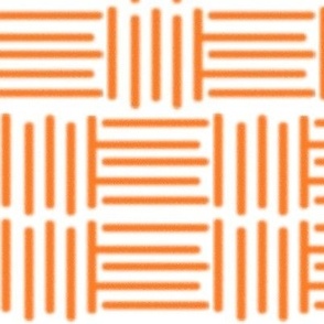 Abstract Line Art In Orange and White