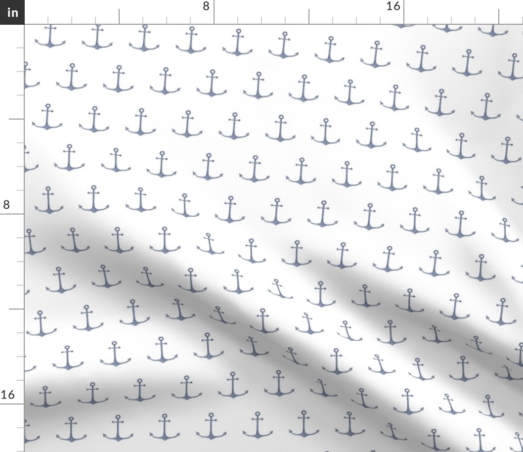 Navy Anchor Watercolor Pattern Small Repeat