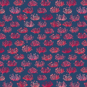 Spidery Red Chrysanth Fabric