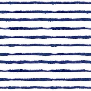 Watercolor indigo stripes-small scale