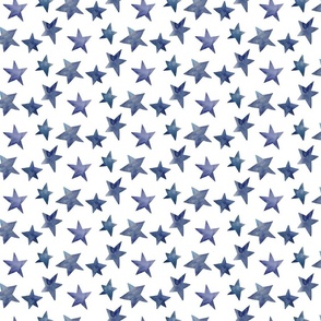 Watercolor indigo stars-small scale