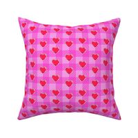 Valentine heart buffalo plaid, pink and red